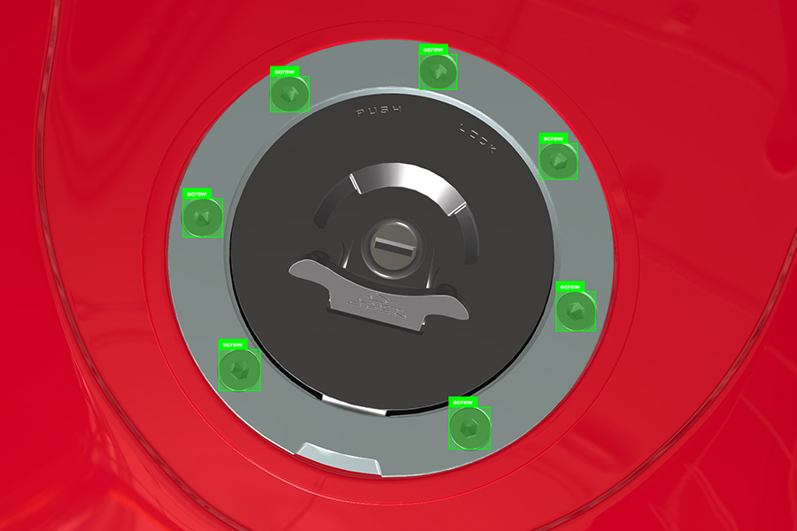 Motorcycle fuel tank cap with annotations Motorcycle fuel tank cap with annotations