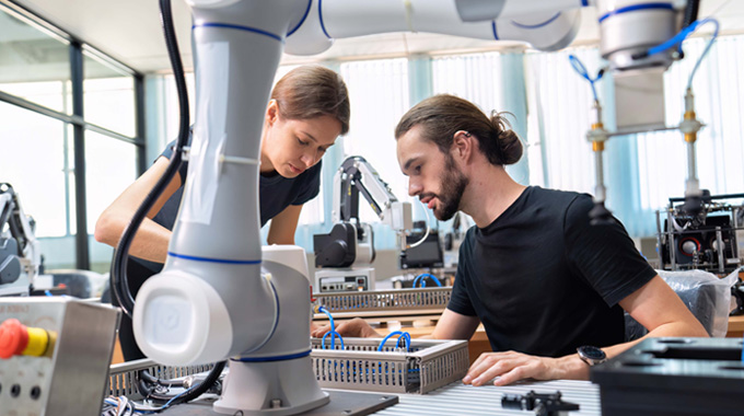 Engineers working in a lab